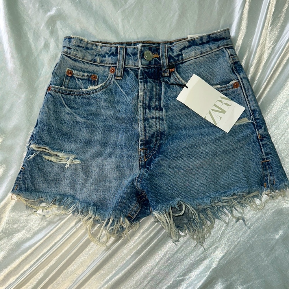 Zara high-rise split shorts